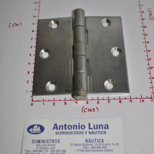 Bisagra fija de acero inoxidable-304 satinada de 89 x 89 x 2,5mm mod.133/174 Pons Lim