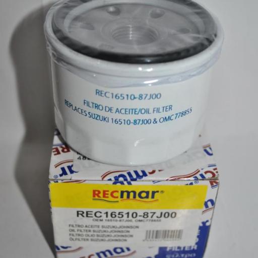 Filtro de aceite RecMar (equivalente) Suzuki 16510-87J00 [1]