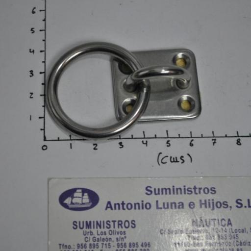 Anilla con placa de acero inoxidable AISI-316 de 35 x 30 mm [1]