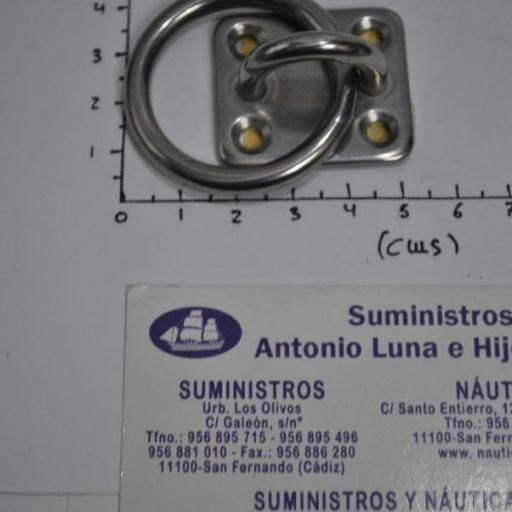 Anilla con placa de acero inoxidable AISI-316 de 35 x 30 mm [2]