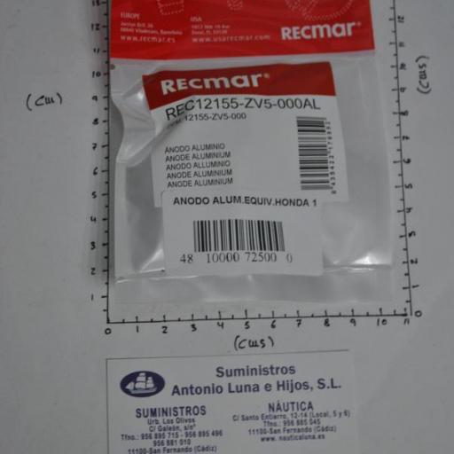 Ánodo de aluminio (equivalente 12155-ZV5-000 Honda) RecMar [7]