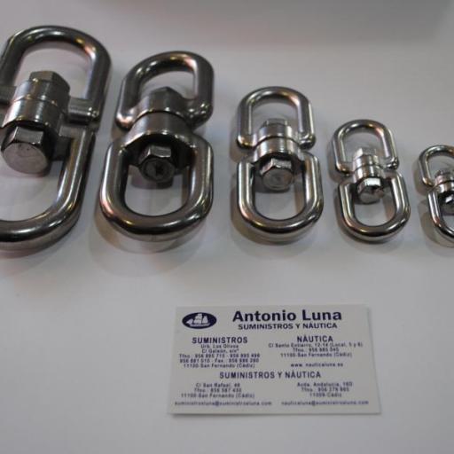 Sacavueltas (quitavueltas o giratorio) anilla-anilla de acero inoxidable AISI-316