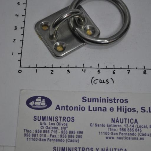 Anilla con placa de acero inoxidable AISI-316 de 35 x 30 mm [5]