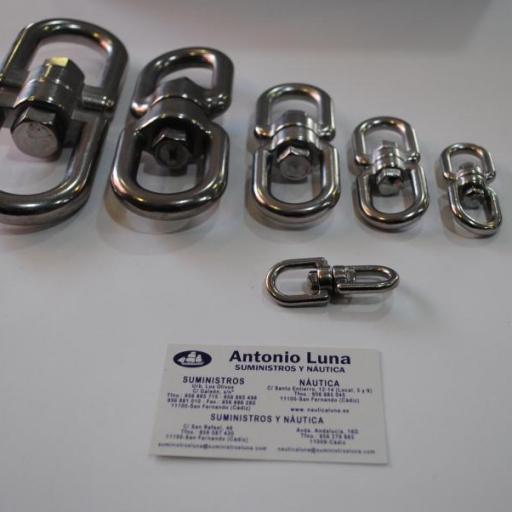 Sacavueltas (quitavueltas o giratorio) anilla-anilla de acero inoxidable AISI-316 [2]