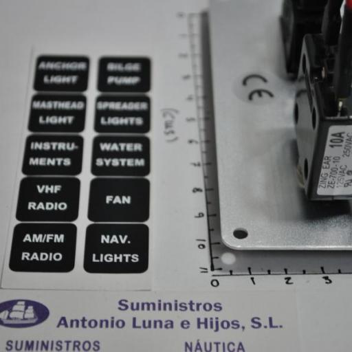 Panel eléctrico de 12V de 6 interruptores con luz y magnetotérmicos AAA [6]