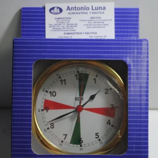 Reloj náutico con zonas de silencio 150/120 mm. latón pulido. [6]