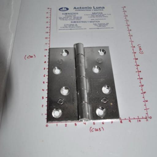 Bisagra de acero inoxidable AISI-304 de doble hoja 100 x 80 x 3 mm ref.146/234 Pons Lim  [1]