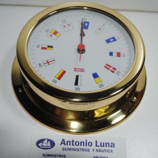 Reloj náutico banderas 150/120 mm. en latón pulido. [1]