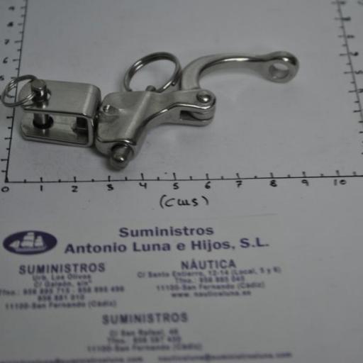 Mosquetón rápido con grillete inoxidable de 5 mm para poleas de cabos de 10 mm Viadana [5]