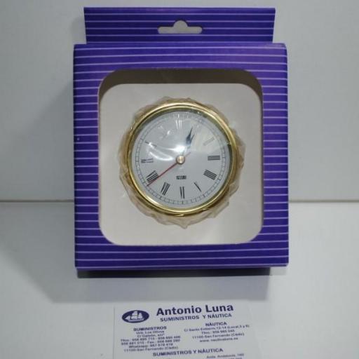 Reloj náutico 95/70 mm. latón pulido.