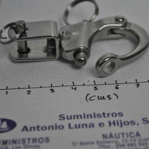 Mosquetón rápido con grillete inoxidable de 5 mm para poleas de cabos de 10 mm Viadana [7]