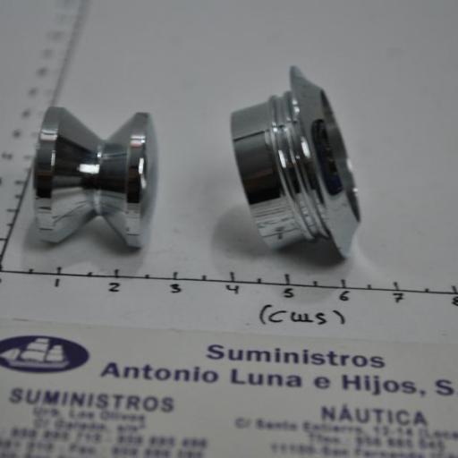 Roseta y botón de latón cromado para paneles de 16 mm [6]