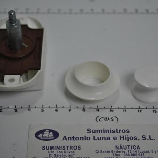 Cerrojo-pulsador blanco de nylon y aluminio para puerta de 13 mm de grosor [5]