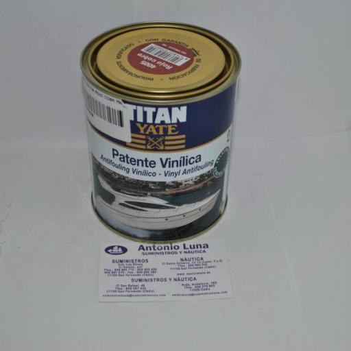 Patente vinílica (antifouling) (matriz semi-dura) rojo cobre 750ml Titan Yate
