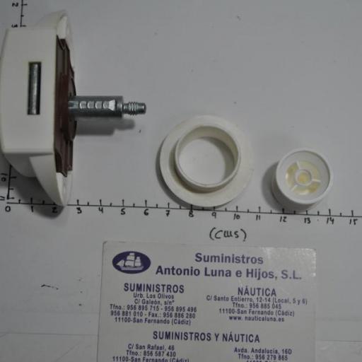 Cerrojo-pulsador blanco de nylon y aluminio para puerta de 13 mm de grosor [2]