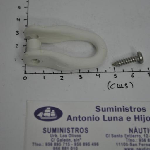 Grillete de nylon blanco de 51mm con tornillo [3]
