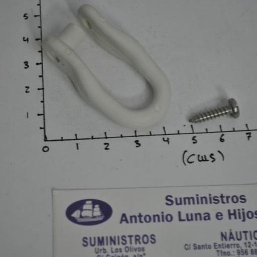 Grillete de nylon blanco de 51mm con tornillo [4]