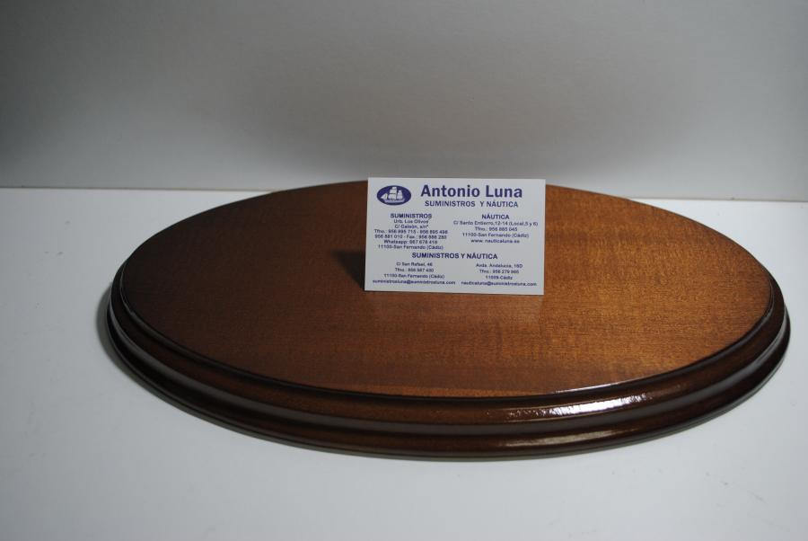 Peana ovalada de madera 18 x 12 cm