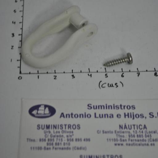Grillete de nylon blanco de 51mm con tornillo [5]