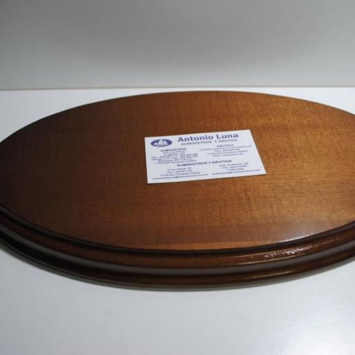 Peana ovalada de madera barnizada de 35 x 21 cm [1]