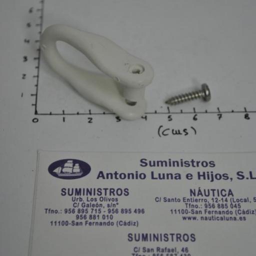 Grillete de nylon blanco de 51mm con tornillo [6]