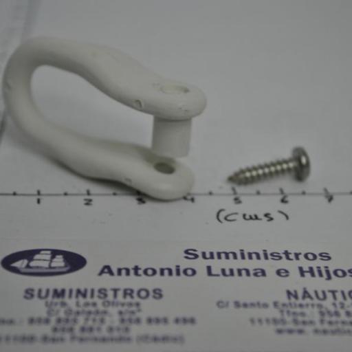 Grillete de nylon blanco de 51mm con tornillo [7]