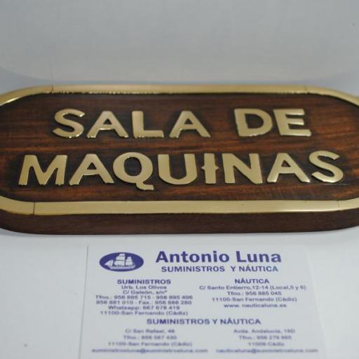 Placa decorativa "SALA DE MÁQUINAS"