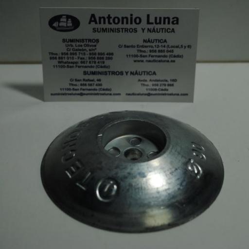 Ánodo de zinc para timones tipo disco simple de 90 mm Tecnoseal [2]