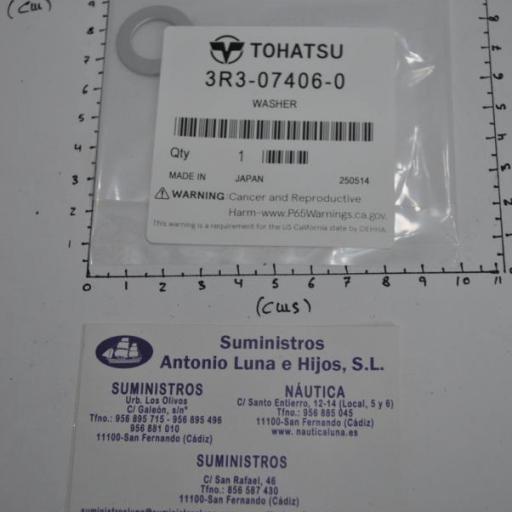 Junta de drenaje del tapón del aceite del cárter 3R3-07406-0 original Tohatsu [3]
