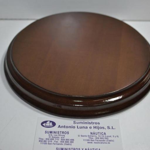 Peana redonda de madera barnizada de 20 cm de diámetro [1]