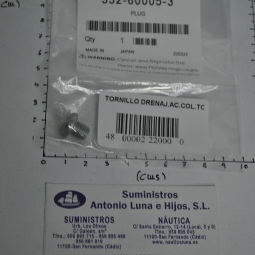 Tornillo de drenaje del aceite de colas 332-60005-2 original Tohatsu [4]