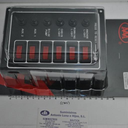 Panel eléctrico de 12V de 6 interruptores con luz y magnetotérmicos AAA [2]