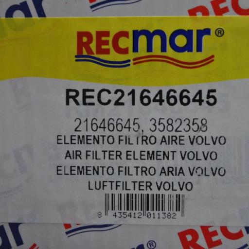Filtro de aire (equivalente 21646645 Volvo) RecMar [5]