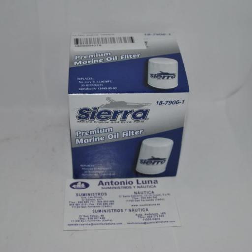 Filtro de aceite Sierra 18-7906-1 (equivalente) Yamaha 69J-13440-00/Mariner/Mercury 35-822626Q15 [0]