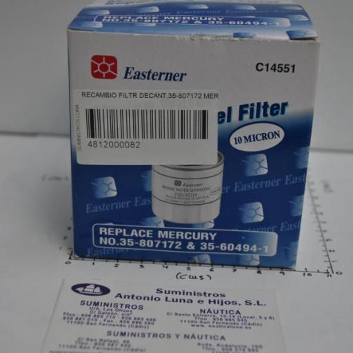 Filtro decantador (sólo recambio elemento filtrante) (equivalente 35-807172 Mercury) Easterner [1]