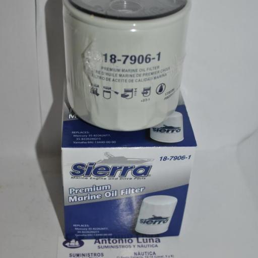 Filtro de aceite Sierra 18-7906-1 (equivalente) Yamaha 69J-13440-00/Mariner/Mercury 35-822626Q15 [1]
