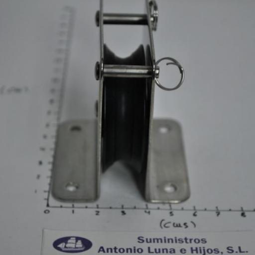 Polea simple empotrable de acero inoxidable para cabo de 12 mm Viadana