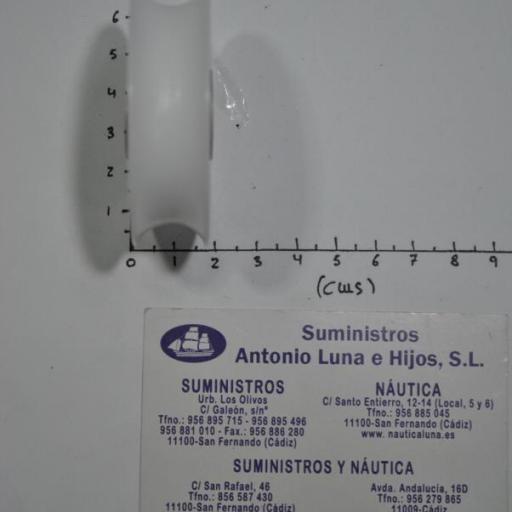 Roldana blanca de diámetro 57 mm con rodamientos inoxidables para cabo de 12 mm Viadana [2]