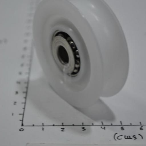 Roldana blanca de diámetro 57 mm con rodamientos inoxidables para cabo de 12 mm Viadana [6]