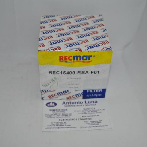 Filtro de aceite RecMar (equivalente) Honda 15400-RBA-F01