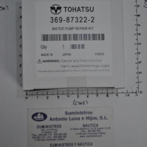 Kit de reparación de la bomba de agua 369-87322-2 original Tohatsu [7]