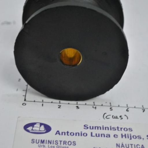Cojinete de goma con rodamiento para puntera de proa de 63 x 43 mm