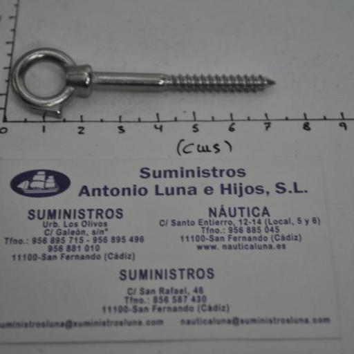 Cáncamo ojo con rosca para madera de acero inoxidable AISI-316 [4]