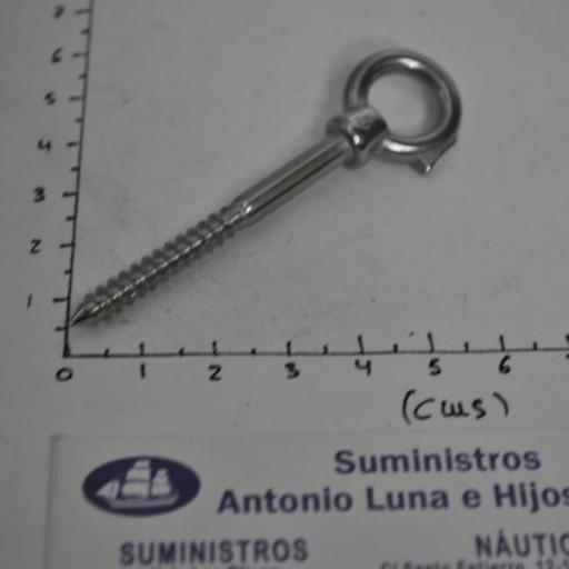 Cáncamo ojo con rosca para madera de acero inoxidable AISI-316 [7]