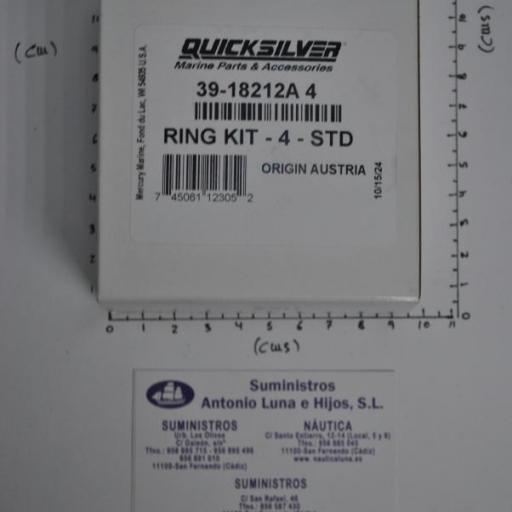 Set aros (4 uds) pistón (segmentos) 39-18212A4 original Quicksilver [1]