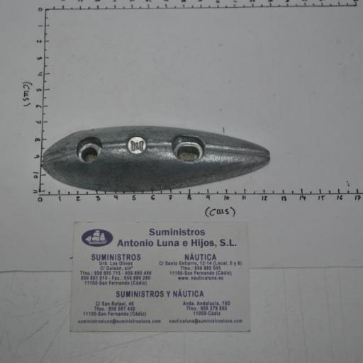 Ánodo de zinc (tipo pez) para atornillar de 115 mm Zineti.