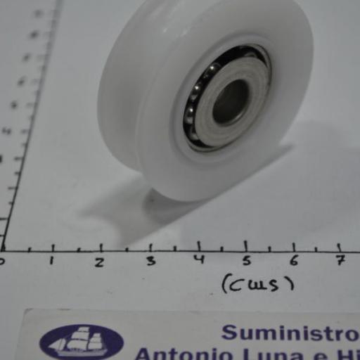 Roldana blanca de diámetro 45 mm con rodamientos inoxidables para cabo de 10 mm Viadana [4]