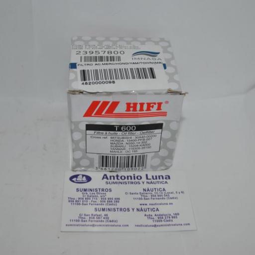 Filtro de aceite Hifi (equivalente) Honda 15400-PFB-007