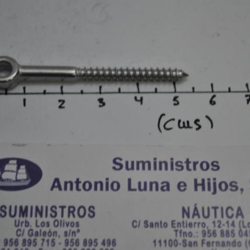 Cáncamo de acero inoxidable AISI-316 de 4 x 45 mm [1]