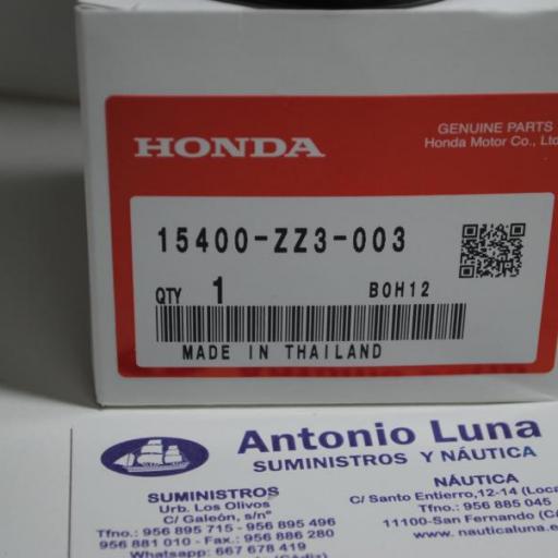 Filtro de aceite original 15400-ZZ3-003 Honda [2]